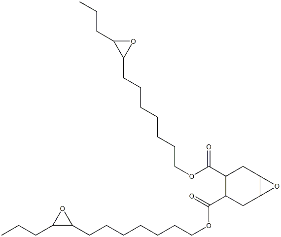 7-オキサビシクロ[4.1.0]ヘプタン-3,4-ジカルボン酸ビス(8,9-エポキシドデカン-1-イル) 化学構造式