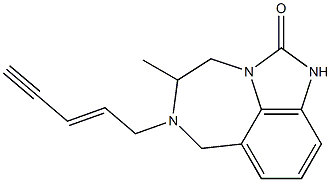 4,5,6,7-Tetrahydro-5-methyl-6-[(E)-2-penten-4-ynyl]imidazo[4,5,1-jk][1,4]benzodiazepin-2(1H)-one Struktur