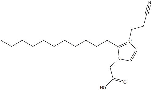 3-(カルボキシメチル)-2-ウンデシル-1-(2-シアノエチル)-1H-イミダゾール-3-イウム 化学構造式