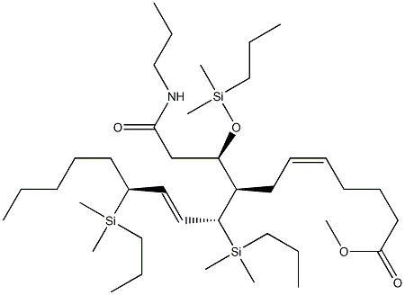 (5Z,8R,9R,10E,12S)-8-[(1R)-1-(Dimethylpropylsilyloxy)-2-(N-propylcarbamoyl)ethyl]-9,12-bis(dimethylpropylsilyl)-5,10-heptadecadienoic acid methyl ester Structure