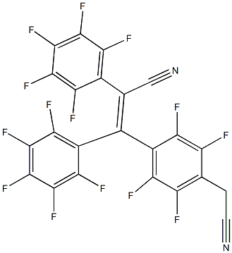 (E)-2,3-Bis(2,3,4,5,6-pentafluorophenyl)-3-[2,3,5,6-tetrafluoro-4-(cyanomethyl)phenyl]propenenitrile Structure