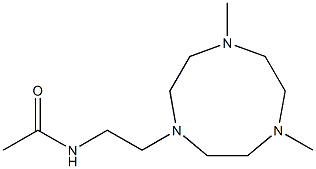 3-[2-(アセチルアミノ)エチル]-6,9-ジメチル-3,6,9-トリアザシクロノナン 化学構造式