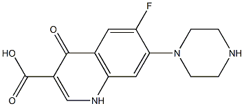 6-フルオロ-7-(1-ピペラジニル)-1,4-ジヒドロ-4-オキソ-3-キノリンカルボン酸 化学構造式