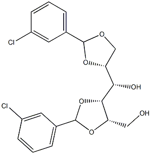 1-O,2-O:4-O,5-O-Bis(3-chlorobenzylidene)-L-glucitol 结构式