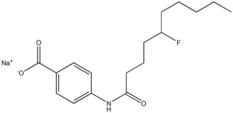4-[(5-フルオロデカノイル)アミノ]ベンゼンカルボン酸ナトリウム 化学構造式