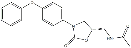 (5S)-5-Acetylaminomethyl-3-[4-phenoxyphenyl]oxazolidin-2-one Struktur