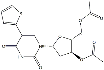 3'-O,5'-O-Diacetyl-5-(2-thienyl)-2'-deoxyuridine Structure