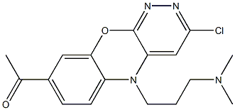 8-Acetyl-3-chloro-5-(3-dimethylaminopropyl)-5H-pyridazino[3,4-b][1,4]benzoxazine Struktur