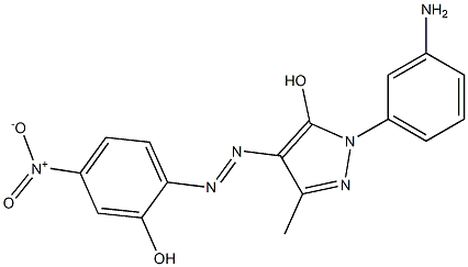 1-(m-Aminophenyl)-4-(2-hydroxy-4-nitrophenylazo)-3-methyl-1H-pyrazol-5-ol Structure