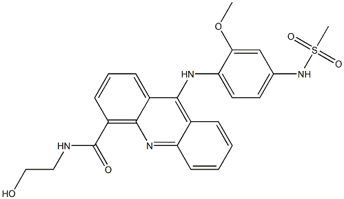 N-(2-ヒドロキシエチル)-9-(4-メチルスルホニルアミノ-2-メトキシフェニルアミノ)アクリジン-4-カルボアミド 化学構造式
