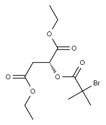 [R,(+)]-2-[(2-ブロモ-2-メチルプロピオニル)オキシ]こはく酸ジエチル 化学構造式