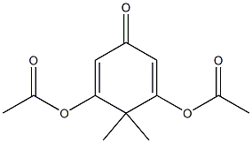 3,5-ジアセトキシ-4,4-ジメチル-2,5-シクロヘキサジエン-1-オン 化学構造式