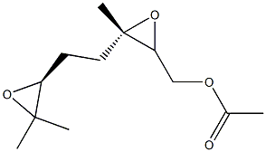 Acetic acid [(2S,3S)-3-[2-(3,3-dimethyloxiranyl)ethyl]-3-methyloxiranyl]methyl ester Structure