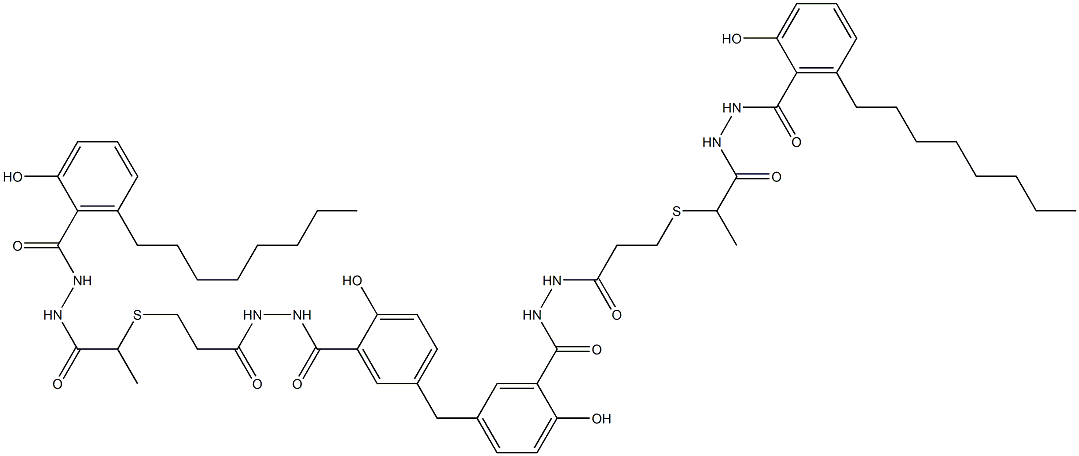 5,5'-Methylenebis[N'-[3-[[1-[[N'-(6-octylsalicyloyl)hydrazino]carbonyl]ethyl]thio]propionyl]salicylic hydrazide]