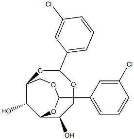 1-O,4-O:2-O,6-O-Bis(3-chlorobenzylidene)-D-glucitol 结构式