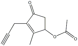 Acetic acid 2-methyl-4-oxo-3-(2-propynyl)-2-cyclopentenyl ester Struktur