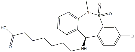 (11S)-11-(6-Carboxyhexylamino)-3-chloro-6,11-dihydro-6-methyldibenzo[c,f][1,2]thiazepine 5,5-dioxide 结构式