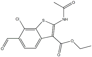 2-(Acetylamino)-6-formyl-7-chlorobenzo[b]thiophene-3-carboxylic acid ethyl ester