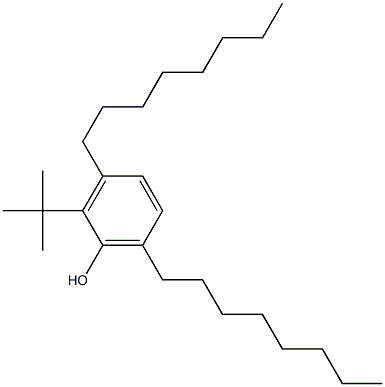 2-tert-Butyl-3,6-dioctylphenol 结构式