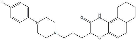 3-[3-[4-(4-フルオロフェニル)ピペラジン-1-イル]プロピル]-7,8,9,10-テトラヒドロ-1H-ナフト[2,1-b][1,4]チアジン-2(3H)-オン 化学構造式