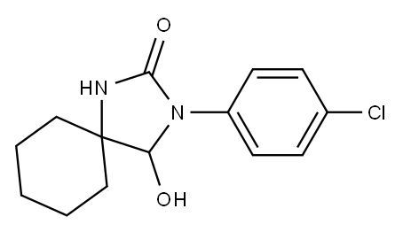 3-(p-Chlorophenyl)-4-hydroxy-2-oxo-1,3-diazaspiro[4.5]decane Struktur