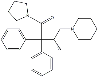 (-)-1-[(R)-3-Methyl-2,2-diphenyl-4-piperidinobutyryl]pyrrolidine Struktur