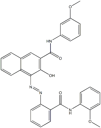 4-[[2-[[(2-Methoxyphenyl)amino]carbonyl]phenyl]azo]-3-hydroxy-N-(3-methoxyphenyl)-2-naphthalenecarboxamide Struktur