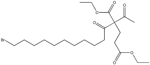 2-アセチル-2-(11-ブロモウンデカノイル)グルタル酸ジエチル 化学構造式