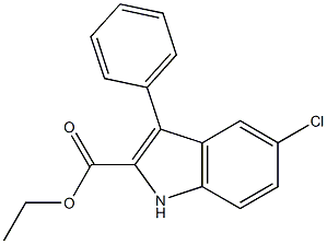 3-フェニル-5-クロロ-1H-インドール-2-カルボン酸エチル 化学構造式