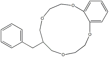 6-ベンジル-2,3,6,7,9,10-ヘキサヒドロ-5H-1,4,8,11-ベンゾテトラオキサシクロトリデシン 化学構造式