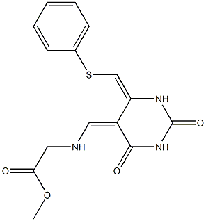 (5Z,6E)-5,6-Dihydro-5-(2-methoxy-2-oxoethyl)aminomethylene-6-phenylthiomethylenepyrimidine-2,4(1H,3H)-dione