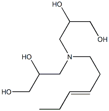 3,3'-(3-Hexenylimino)bis(propane-1,2-diol) 结构式