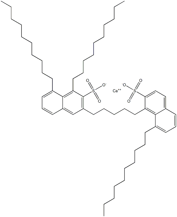 Bis(1,8-didecyl-2-naphthalenesulfonic acid)calcium salt Structure