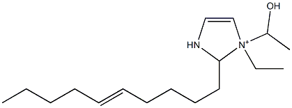 2-(5-デセニル)-1-エチル-1-(1-ヒドロキシエチル)-4-イミダゾリン-1-イウム 化学構造式