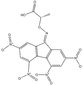 (S)-2-[[(2,4,5,7-Tetranitro-9H-fluorene-9-ylidene)amino]oxy]propionic acid Structure