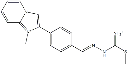 2-[4-[2-[Iminio(methylthio)methyl]hydrazonomethyl]phenyl]-1-methylimidazo[1,2-a]pyridin-1-ium 结构式