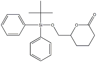 6-(tert-ブチルジフェニルシロキシメチル)テトラヒドロ-2H-ピラン-2-オン 化学構造式