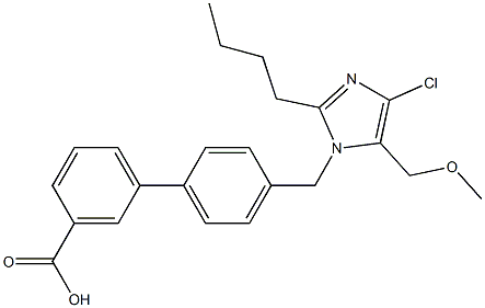 4'-(5-Methoxymethyl-4-chloro-2-butyl-1H-imidazol-1-ylmethyl)-1,1'-biphenyl-3-carboxylic acid Structure
