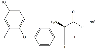 (S)-2-Amino-3-[4-(4-hydroxy-2-iodophenoxy)phenyl]-3,3-diiodopropanoic acid sodium salt Structure