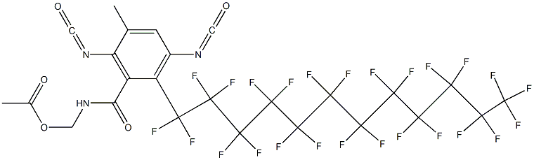 N-(Acetyloxymethyl)-2-(pentacosafluorododecyl)-3,6-diisocyanato-5-methylbenzamide Struktur