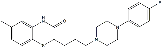 2-[3-[4-(4-フルオロフェニル)ピペラジン-1-イル]プロピル]-6-メチル-2H-1,4-ベンゾチアジン-3(4H)-オン 化学構造式