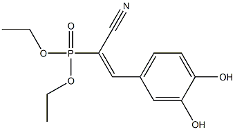 (E)-1-Cyano-2-(3,4-dihydroxyphenyl)ethenylphosphonic acid diethyl ester Structure