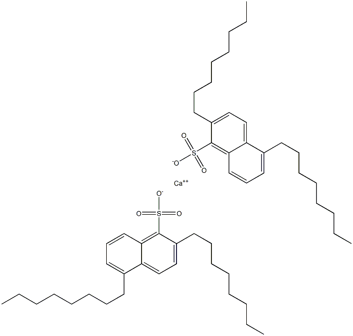 Bis(2,5-dioctyl-1-naphthalenesulfonic acid)calcium salt Structure