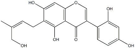 6-[(2Z)-3-Methyl-4-hydroxy-2-butenyl]-2',4',5,7-tetrahydroxyisoflavone Structure