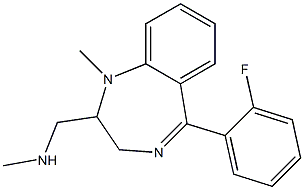 5-(2-Fluorophenyl)-2,3-dihydro-1-methyl-2-methylaminomethyl-1H-1,4-benzodiazepine