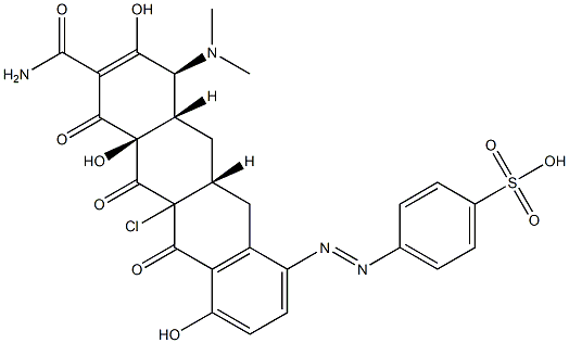 (4S,4aS,5aR,12aR)-11a-Chloro-4-(dimethylamino)-3,10,12a-trihydroxy-1,11,12-trioxo-7-(4-sulfophenylazo)-1,4,4a,5,5a,6,11,11a,12,12a-decahydro-2-naphthacenecarboxamide Struktur