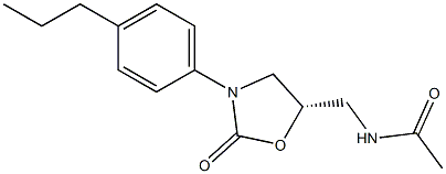 (5S)-5-Acetylaminomethyl-3-[4-propylphenyl]oxazolidin-2-one Struktur