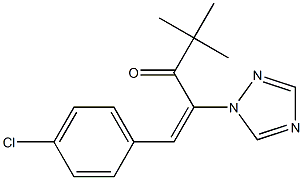 (E)-1-(4-クロロフェニル)-4,4-ジメチル-2-(1H-1,2,4-トリアゾール-1-イル)-1-ペンテン-3-オン 化学構造式