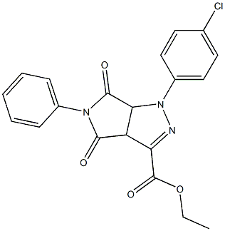 1,3a,4,5,6,6a-Hexahydro-4,6-dioxo-5-(phenyl)-1-(4-chlorophenyl)pyrrolo[3,4-c]pyrazole-3-carboxylic acid ethyl ester Structure