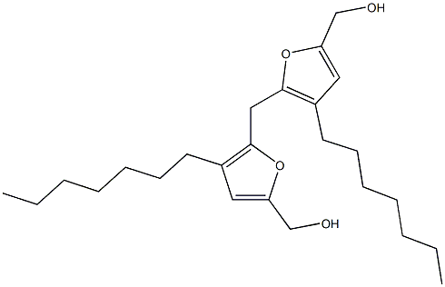 5,5'-メチレンビス(4-ヘプチルフラン-2-メタノール) 化学構造式